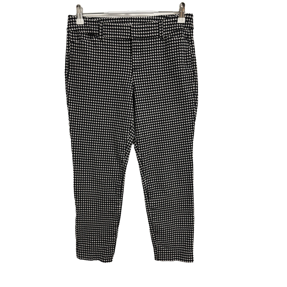 Old Navy Womens 8 Pixie Black White Cropped Pants Retro Feminine Preppy Academia